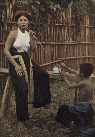 Woman Smoking Opium by European Photographer